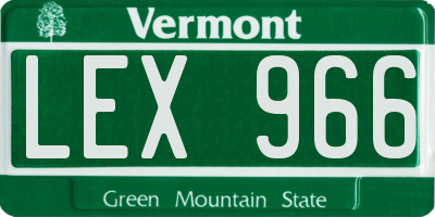VT license plate LEX966