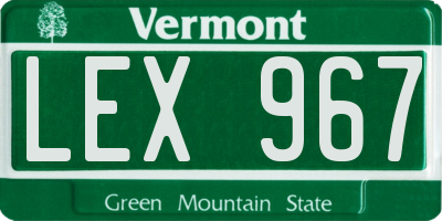VT license plate LEX967