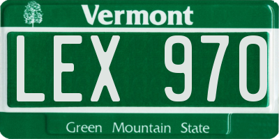 VT license plate LEX970