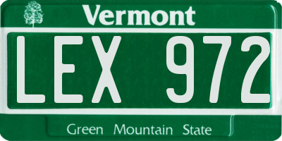 VT license plate LEX972
