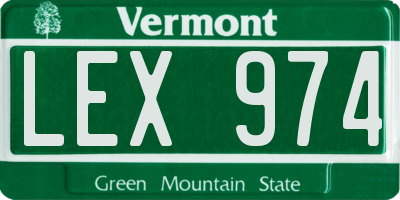 VT license plate LEX974