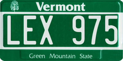 VT license plate LEX975