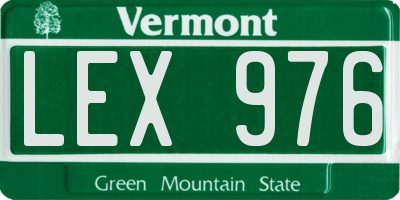 VT license plate LEX976