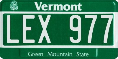 VT license plate LEX977