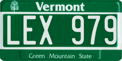 VT license plate LEX979