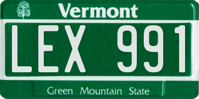 VT license plate LEX991
