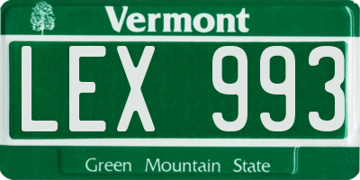 VT license plate LEX993