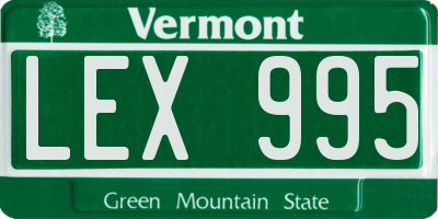 VT license plate LEX995