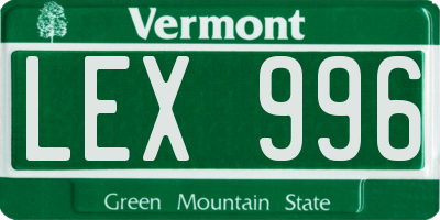 VT license plate LEX996