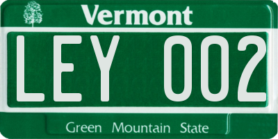 VT license plate LEY002