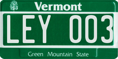 VT license plate LEY003