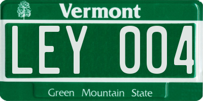 VT license plate LEY004