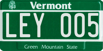 VT license plate LEY005