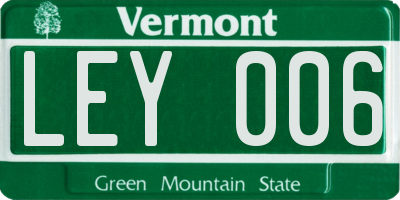 VT license plate LEY006