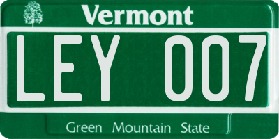 VT license plate LEY007