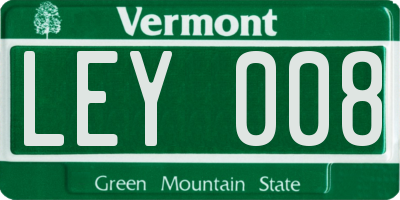 VT license plate LEY008