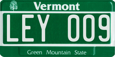 VT license plate LEY009