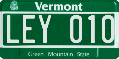 VT license plate LEY010