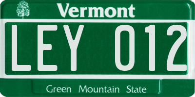 VT license plate LEY012