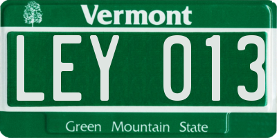 VT license plate LEY013