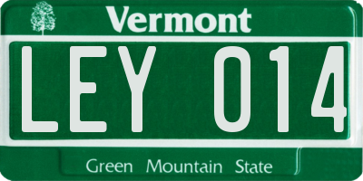 VT license plate LEY014