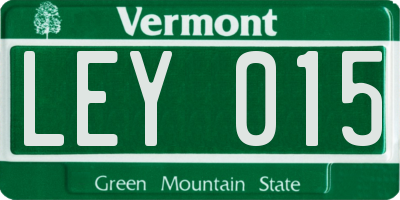 VT license plate LEY015