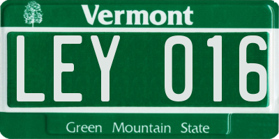 VT license plate LEY016