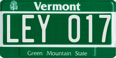 VT license plate LEY017
