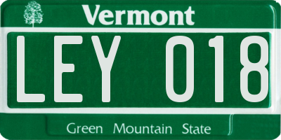 VT license plate LEY018