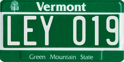 VT license plate LEY019