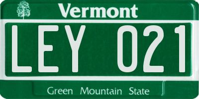 VT license plate LEY021