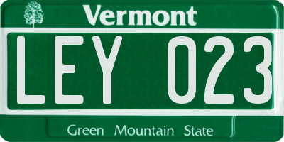 VT license plate LEY023