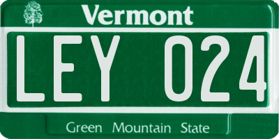 VT license plate LEY024