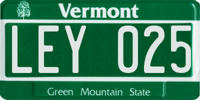 VT license plate LEY025