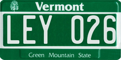 VT license plate LEY026