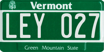 VT license plate LEY027