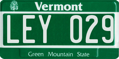 VT license plate LEY029