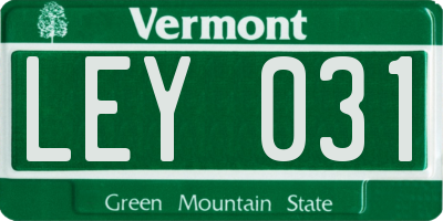 VT license plate LEY031