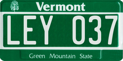 VT license plate LEY037