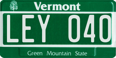 VT license plate LEY040