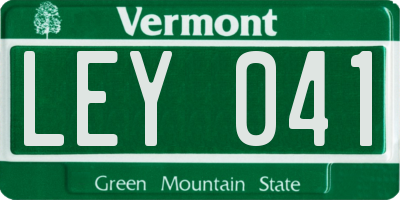 VT license plate LEY041