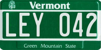 VT license plate LEY042