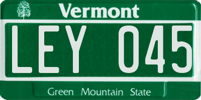 VT license plate LEY045
