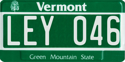 VT license plate LEY046