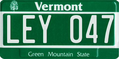 VT license plate LEY047