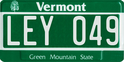 VT license plate LEY049