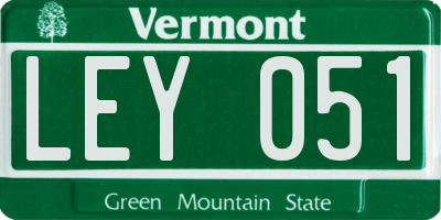 VT license plate LEY051