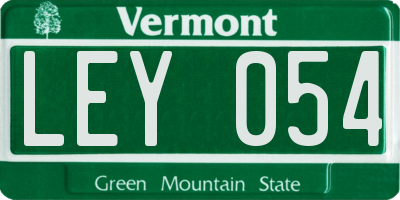 VT license plate LEY054
