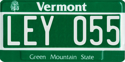 VT license plate LEY055