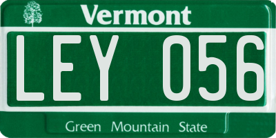 VT license plate LEY056